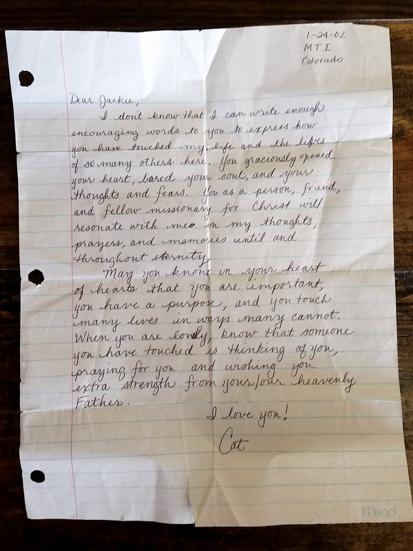 Jackie Amlin letter